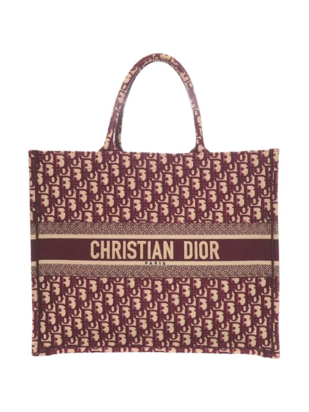 Dior Book Tote Bag Large Oblique Canvas Bordeaux